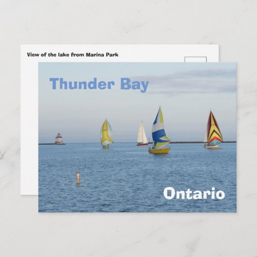 Thunder Bay - Boote Postkarte (Vorne/Hinten)