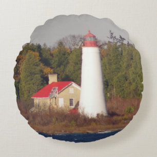 Thunder Bay Island Leuchtturm Rundkissen Rundes Kissen