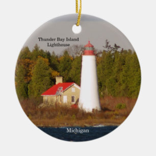 Thunder Bay Island Leuchtturmverzierung Keramik Ornament
