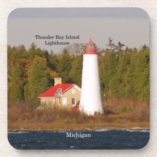 Thunder Bay Island Lighthouse 6 plastic coasters Getränkeuntersetzer (Vorderseite)
