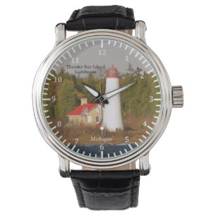 Thunder Bay Island Lighthouse-Uhr Armbanduhr
