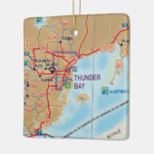 Thunder Bay ON Karte Keramikornament (Links)
