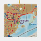 Thunder Bay ON Karte Keramikornament (Vorderseite)