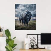 Thunder Bison Storm Prairie Poster (Heimbüro)