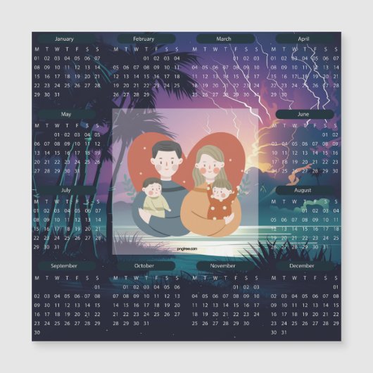 Thunder & Blitzkalender 2024 Magnetkarte (Vorderseite)