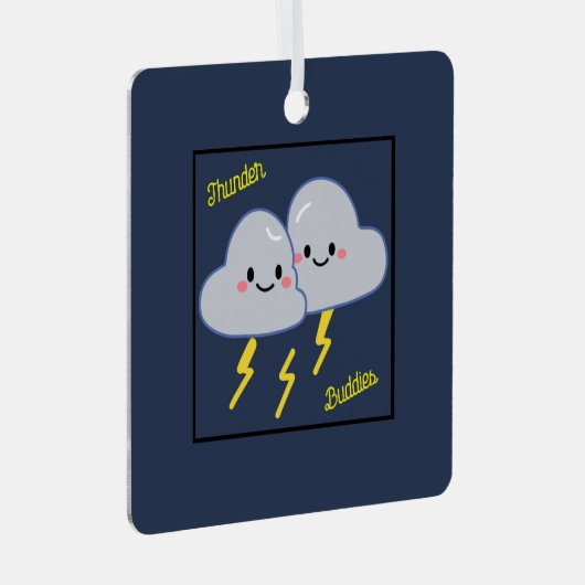 Thunder Buddies Ornament Aus Metall (Vorderseite Rechts)