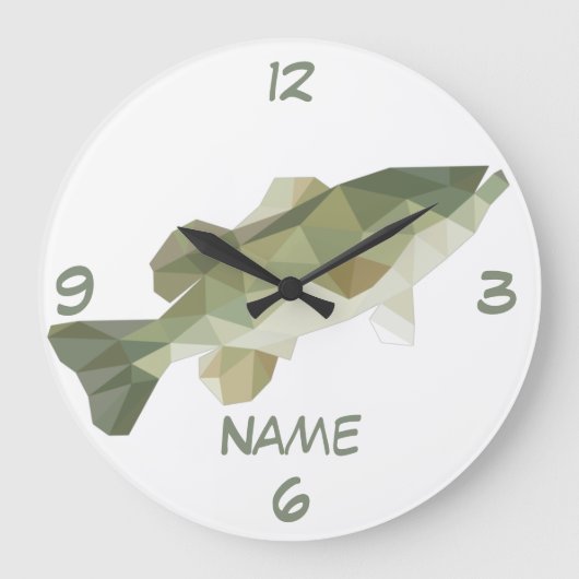 Thunder_Cove fischen Große Wanduhr (Vorderseite)