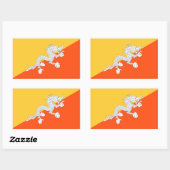 Thunder Dragon National Flag Bhutan Rechteckiger Aufkleber (Blatt)