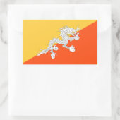 Thunder Dragon National Flag Bhutan Rechteckiger Aufkleber (Tasche)