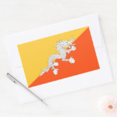Thunder Dragon National Flag Bhutan Rechteckiger Aufkleber (Umschlag)