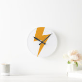 Thunder Energy Yellow Print Runde Wanduhr (Zuhause)