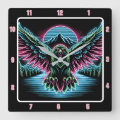 Thunder Falcon Luminous Timepiece Quadratische Wanduhr (Vorderseite)