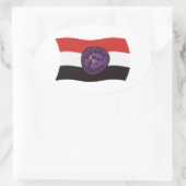 Thunder Mountain Lenape Nation Flaggenaufkleber Ovaler Aufkleber (Tasche)