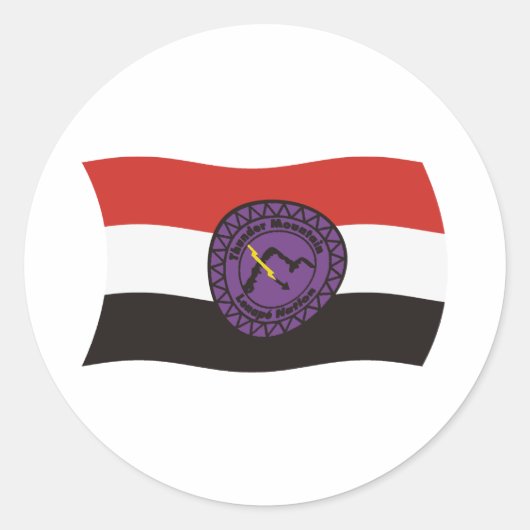 Thunder Mountain Lenape Nation Flaggenaufkleber Runder Aufkleber (Vorderseite)