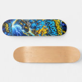 Thunder Rush Electric Blue Monster Skate Grafik Skateboard (Horizontal)