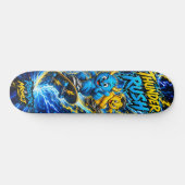 Thunder Rush Electric Blue Monster Skate Grafik Skateboard (Horizontal)
