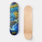 Thunder Rush Electric Blue Monster Skate Grafik Skateboard (Vorderseite)