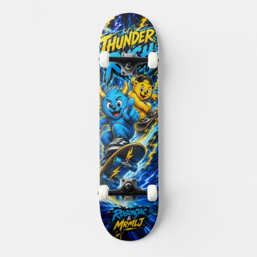 Thunder Rush Neon Blitz Street Skate Kunst Skateboard (Vorderseite)