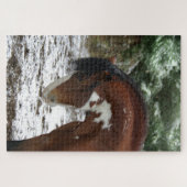 Thunder Snow Mustang Stallion Puzzle (Horizontal)