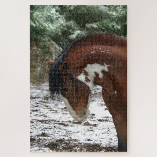 Thunder Snow Mustang Stallion Puzzle (Vertikal)