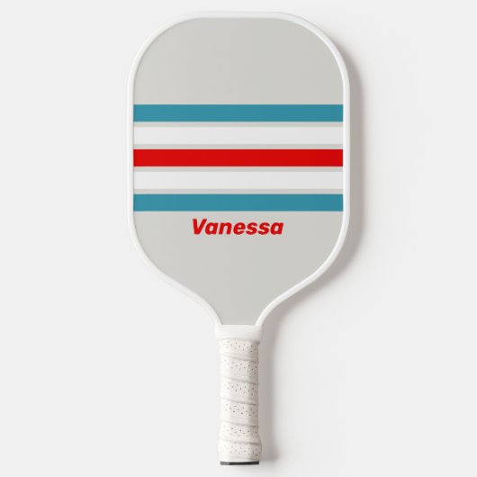 Thunderbird Across Striping mit Name Pickleball Schläger (Vorderseite)
