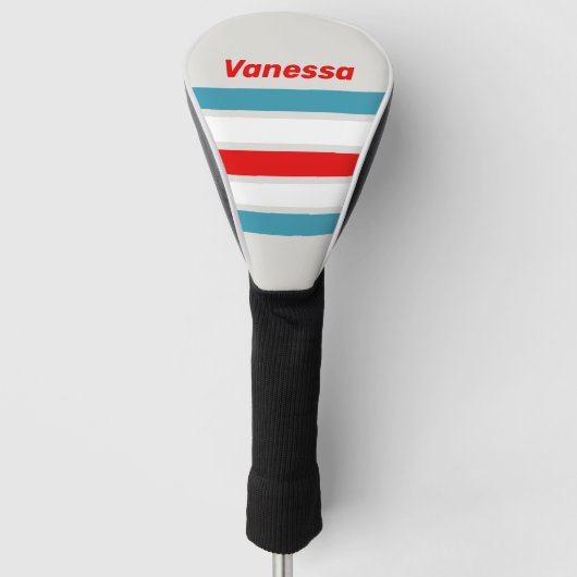 Thunderbird Across Striping mit Namen Golf Headcover (Vorderseite)