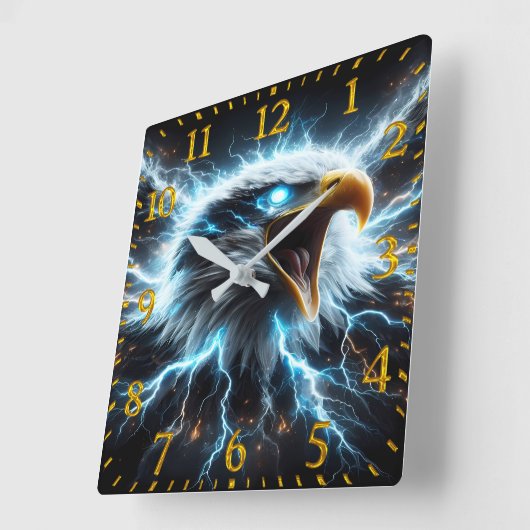 Thunderbird Ascending Quadratische Wanduhr (Winkel)