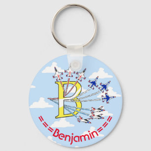 Thunderbird Blue Sky - B - Initial Key Ring Schlüsselanhänger