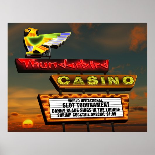 Thunderbird Casino Sign Las Vegas Retro Poster (Vorne)