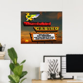 Thunderbird Casino Sign Las Vegas Retro Poster (Heimbüro)