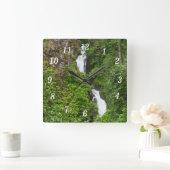 Thunderbird Falls Painterly Wall Clock Quadratische Wanduhr (Zuhause)