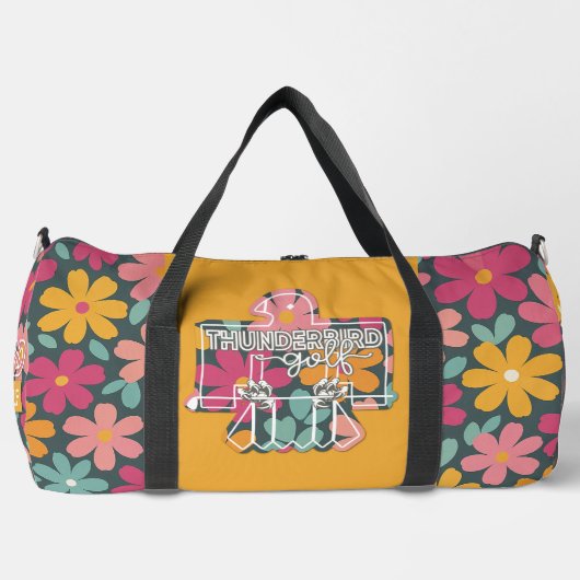 Thunderbird Golf Duffle Beutel - Blumen + Orange Bag (Vorderseite)