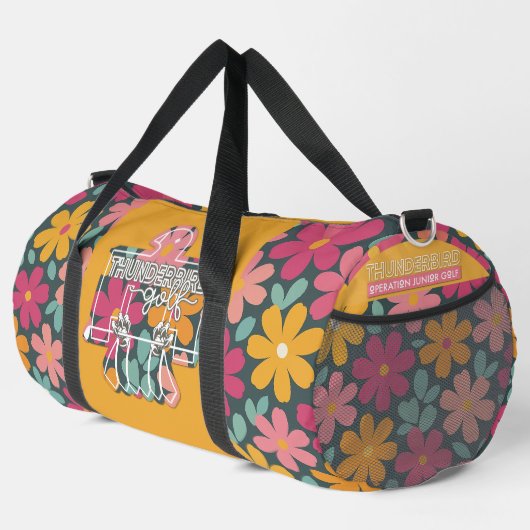 Thunderbird Golf Duffle Beutel - Blumen + Orange Bag (Rechte Ecke)