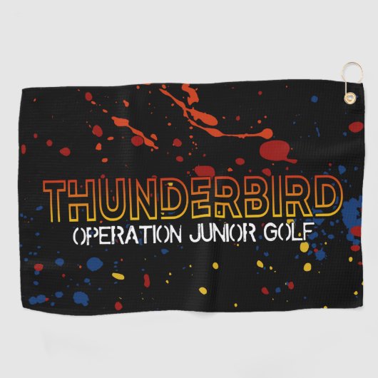 Thunderbird Golf Junior Tour Handtuch - Schwarze P (Horizontal)