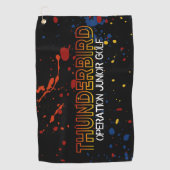 Thunderbird Golf Junior Tour Handtuch - Schwarze P (Vorderseite)