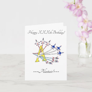 Thunderbird Initial A Birthday Card Karte