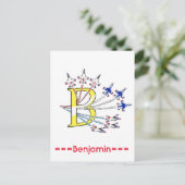 Thunderbird Initial B Postkarte (Stehend Vorderseite)