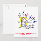 Thunderbird Initial B Postkarte (Vorne/Hinten)