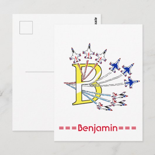 Thunderbird Initial B Postkarte (Vorne/Hinten)