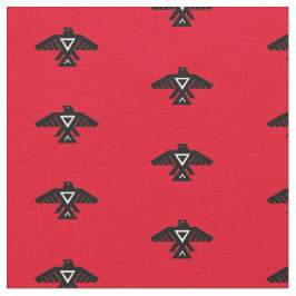 Thunderbird Pattern Red Fabric Stoff