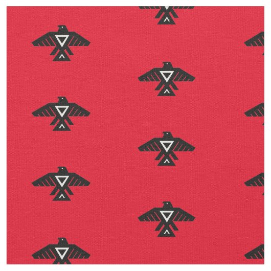 Thunderbird Pattern Red Fabric Stoff (Nahaufnahme)