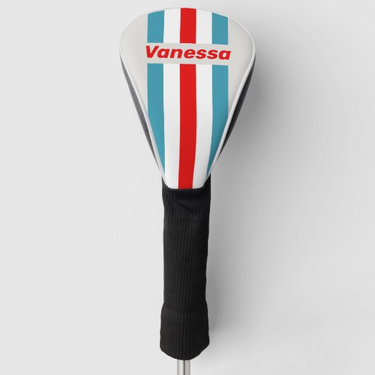 Thunderbird Pin gestreift mit Namen Golf Headcover (Vorderseite)