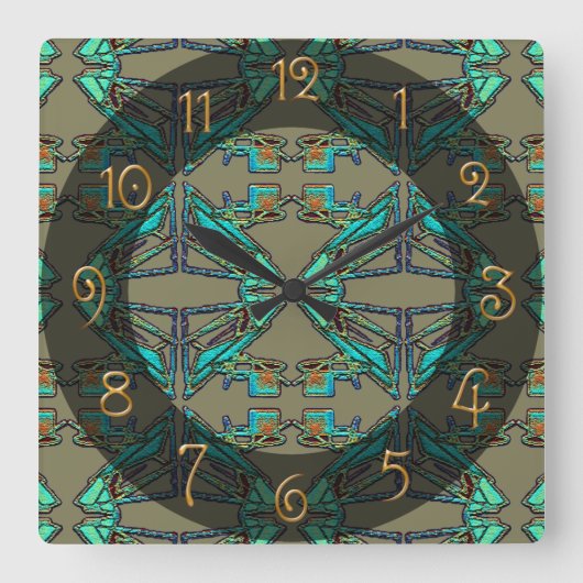 Thunderbird Quadratische Wanduhr (Vorderseite)