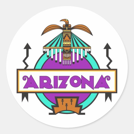 Thunderbird-Schild Runder Aufkleber (Vorderseite)