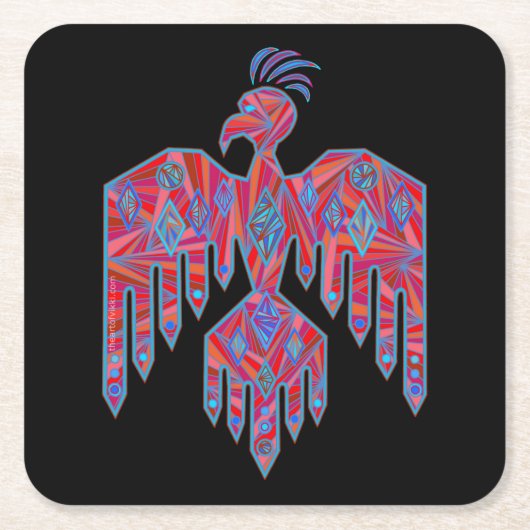 Thunderbird Southwest Art Native American Symbol Rechteckiger Pappuntersetzer (Vorderseite)