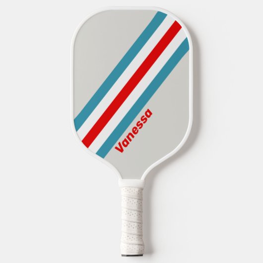 Thunderbird Stripes mit Name Pickleball Schläger (Vorderseite)