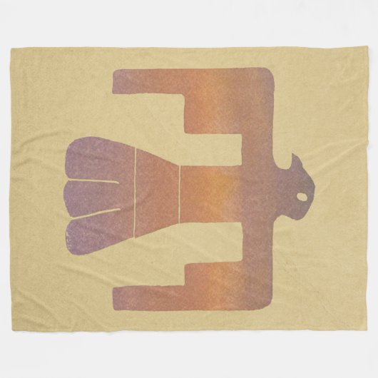 Thunderbird Watercolor Fleecedecke (Vorderseite (Horizontal))