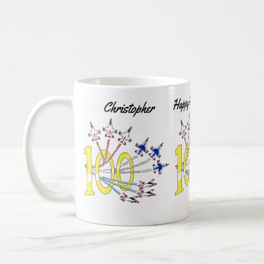 Thunderbirds 100. Geburtstag Kaffee Tasse (Links)