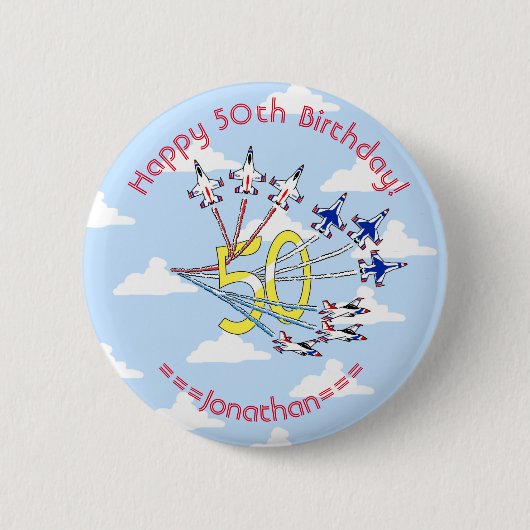 Thunderbirds 50. Blue Sky Birthday Abzeichen Button (Vorderseite)