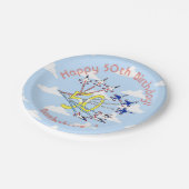 Thunderbirds 50. Geburtstag Blue Sky Paper Plate Pappteller (Schrägansicht)